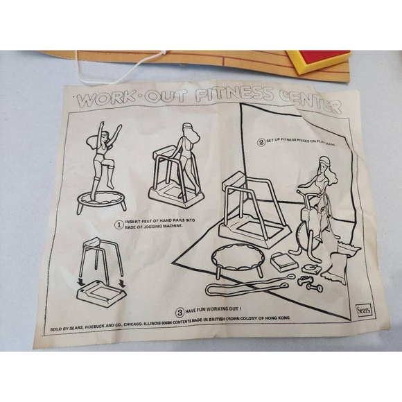 1984 Vintage Sears Doll Playset Doll Multi-color Vintage 27 Piece Set Retro Gym - Picture 7 of 16